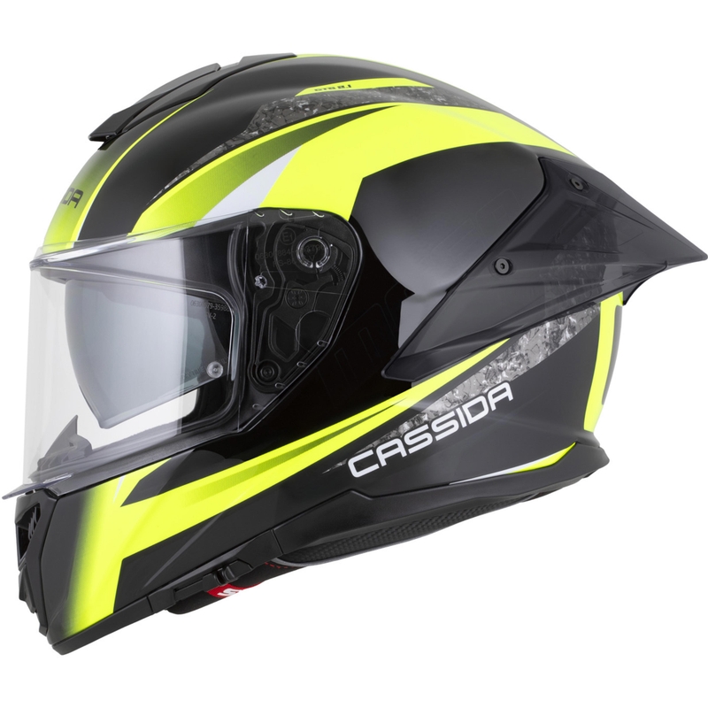 Casco integral de moto Cassida Integral GTS 2.1 Mega negro-amarillo fluo-blanco