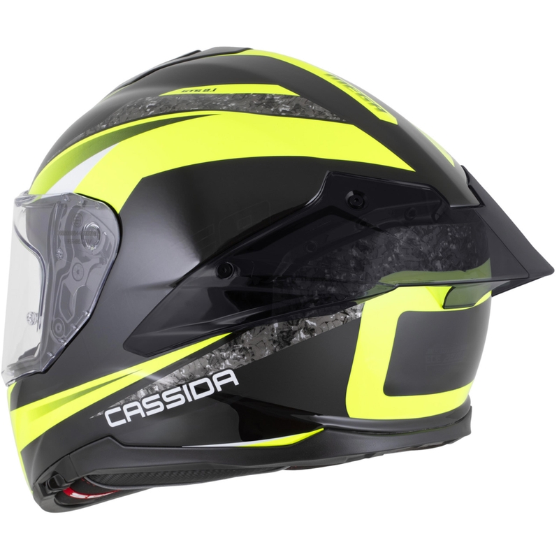 Casco integral de moto Cassida Integral GTS 2.1 Mega negro-amarillo fluo-blanco