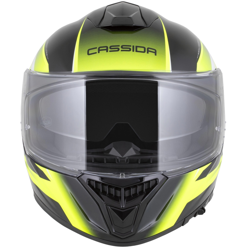 Casco integral de moto Cassida Integral GTS 2.1 Mega negro-amarillo fluo-blanco