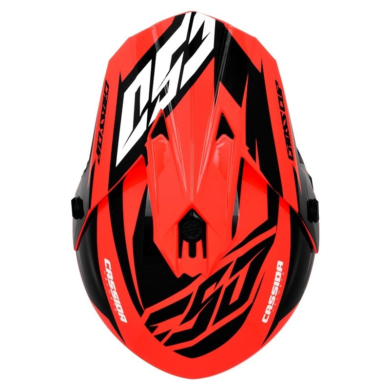 Casco de motocross Cassida Cross Cup Two negro-blanco-gris-naranja fluo