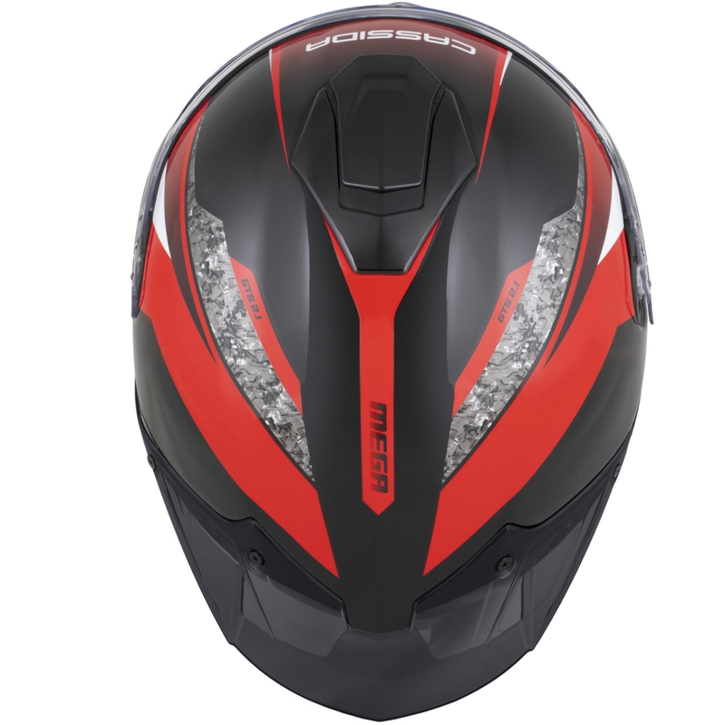 Casco integral de moto Cassida Integral GTS 2.1 Mega negro-rojo-blanco