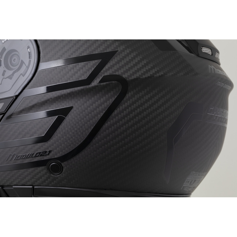 Casco de moto abatible Cassida Modulo 2.1 Plus Carbon BlackOut negro mate