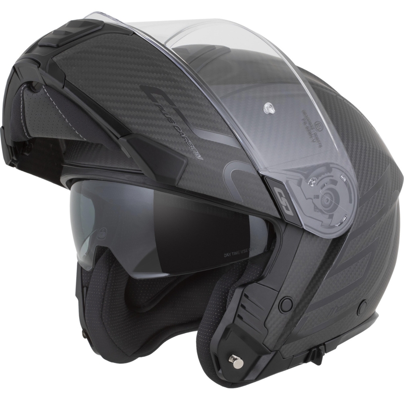 Casco de moto abatible Cassida Modulo 2.1 Plus Carbon BlackOut negro mate