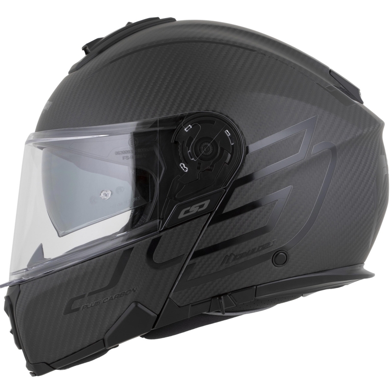 Casco de moto abatible Cassida Modulo 2.1 Plus Carbon BlackOut negro mate