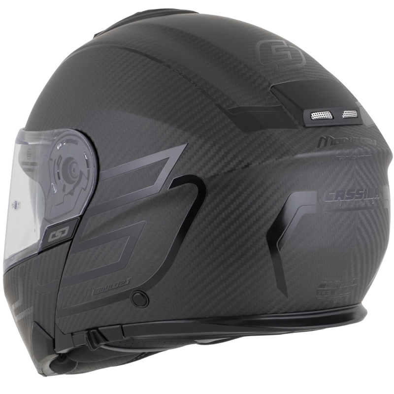 Casco de moto abatible Cassida Modulo 2.1 Plus Carbon BlackOut negro mate