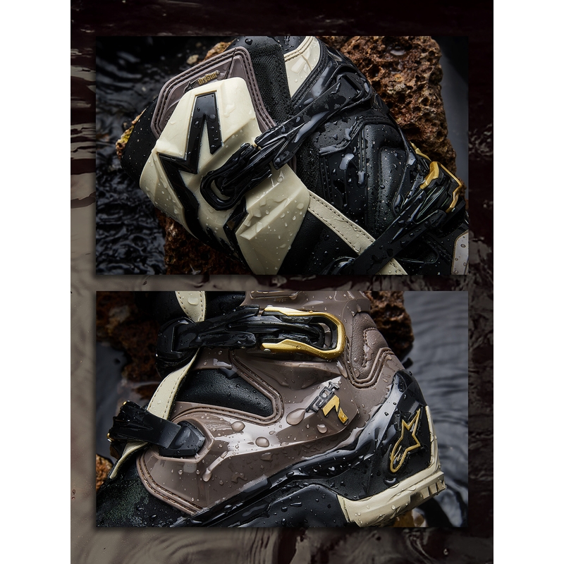 Botas de moto Alpinestars TECH 7 Enduro Drystar Negro-Gris oscuro-Dorado