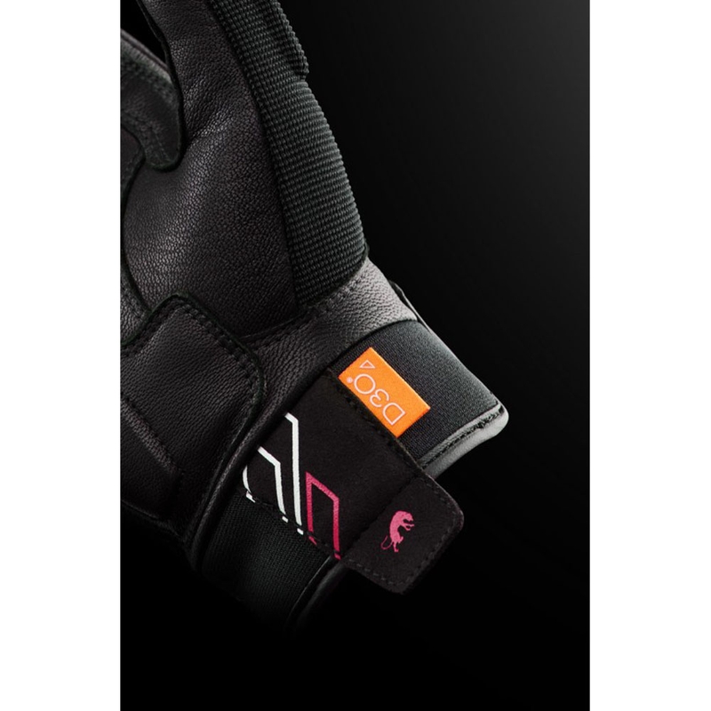 Guantes de moto para mujer Furygan Jet Neon D3O® Evo negro-blanco-rosa