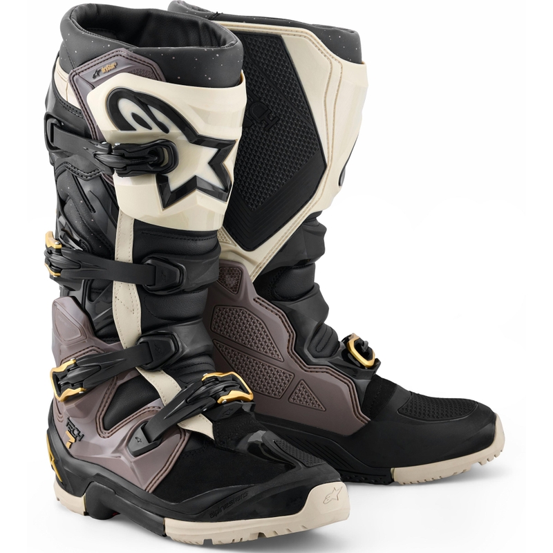 Botas de moto Alpinestars TECH 7 Enduro Drystar Negro-Gris oscuro-Dorado