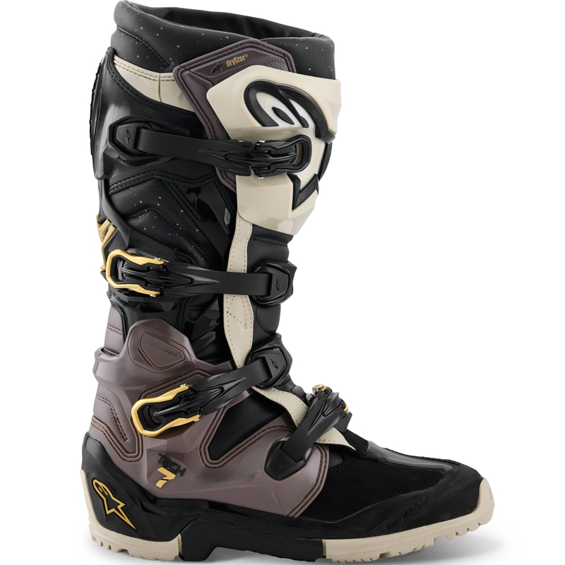 Botas de moto Alpinestars TECH 7 Enduro Drystar Negro-Gris oscuro-Dorado