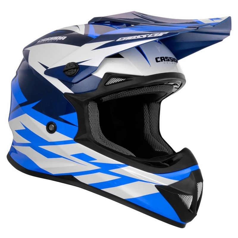 Casco de motocross Cassida Cross Cup Two negro-blanco-azul