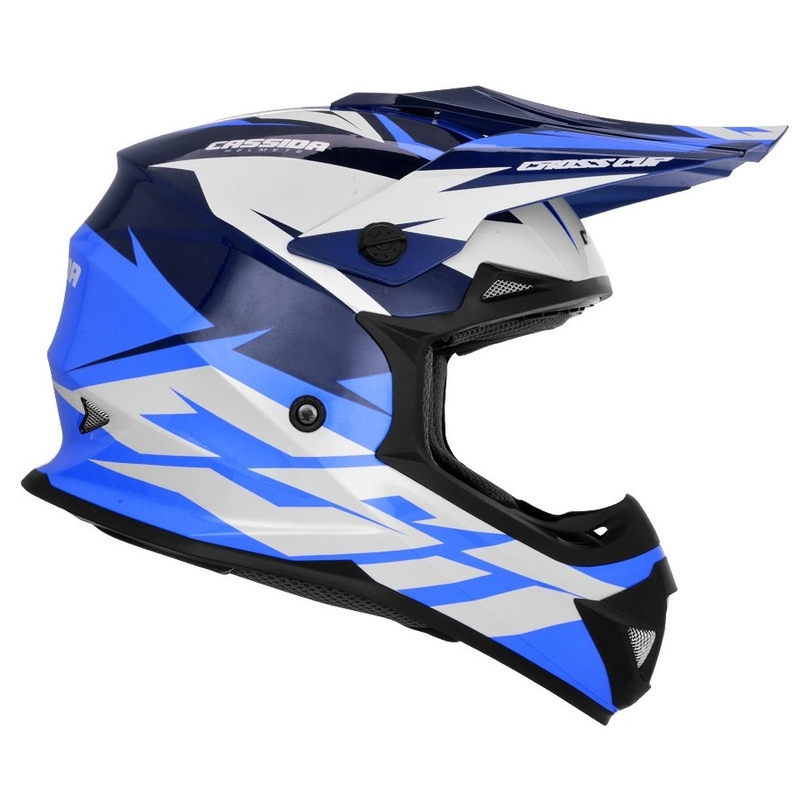 Casco de motocross Cassida Cross Cup Two negro-blanco-azul