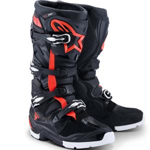 Botas de moto Alpinestars TECH 7 Enduro Drystar negro-rojo fluo-blanco