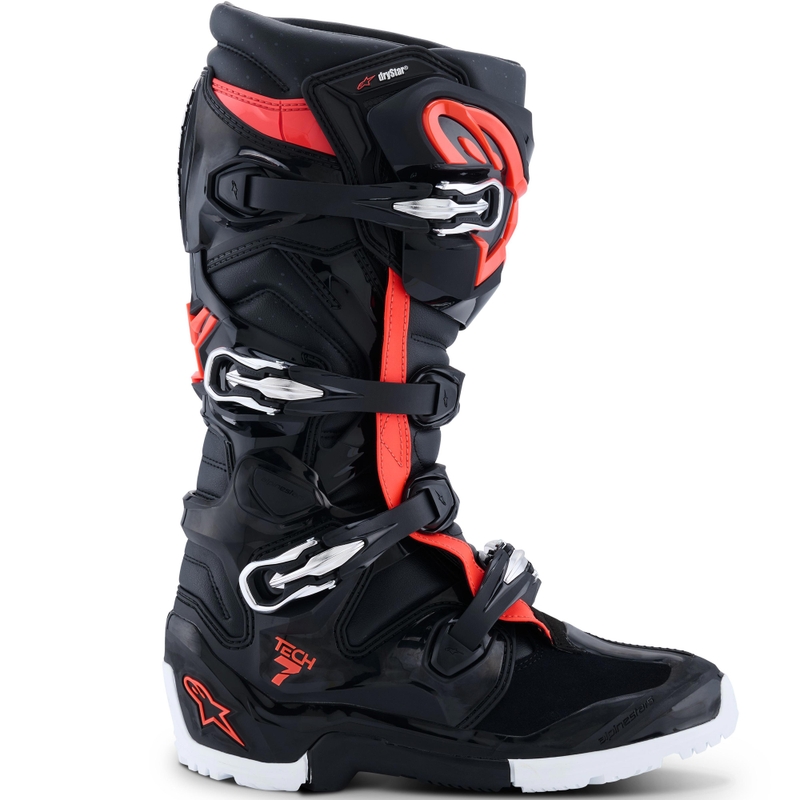 Botas de moto Alpinestars TECH 7 Enduro Drystar negro-rojo fluo-blanco