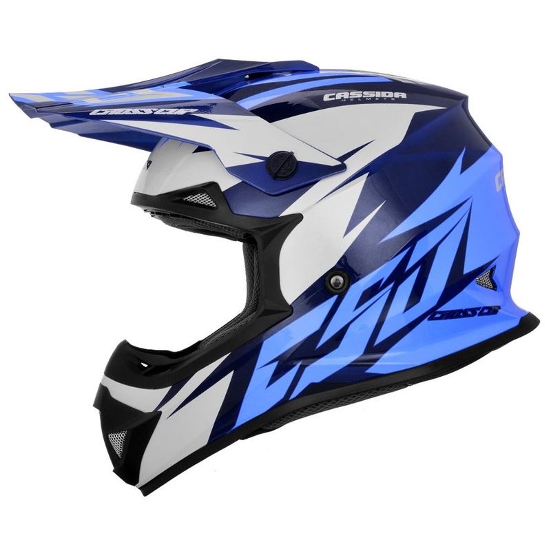 Casco de motocross Cassida Cross Cup Two negro-blanco-azul