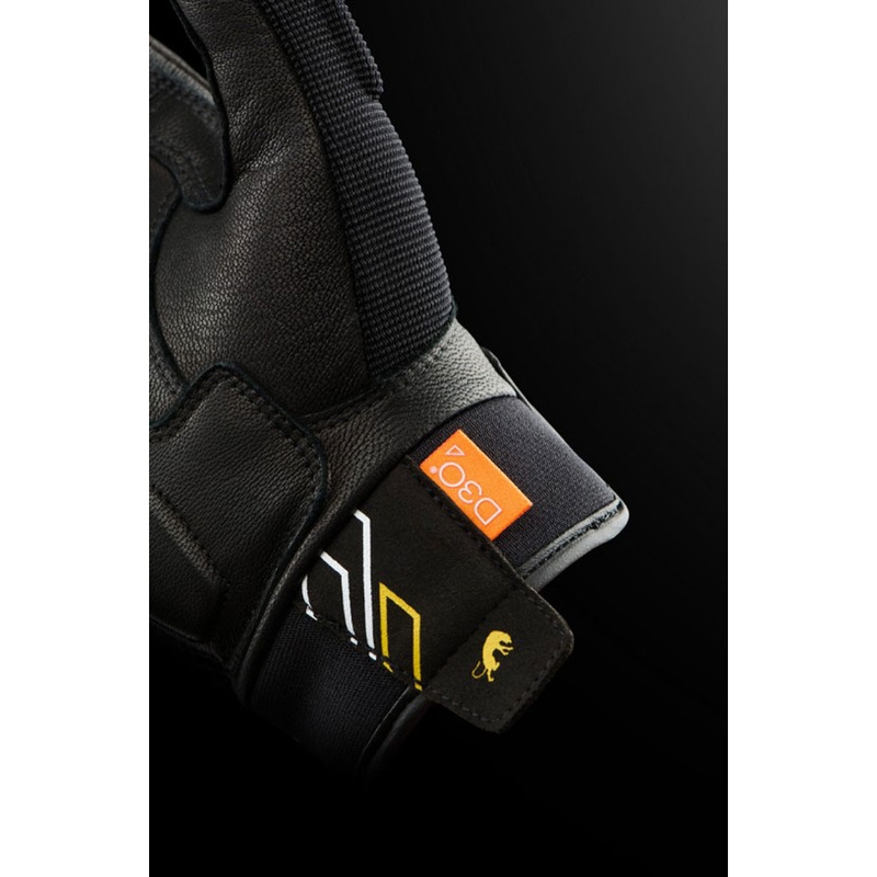 Guantes de moto Furygan Jet Neon D3O® Evo para mujer, color negro y dorado.