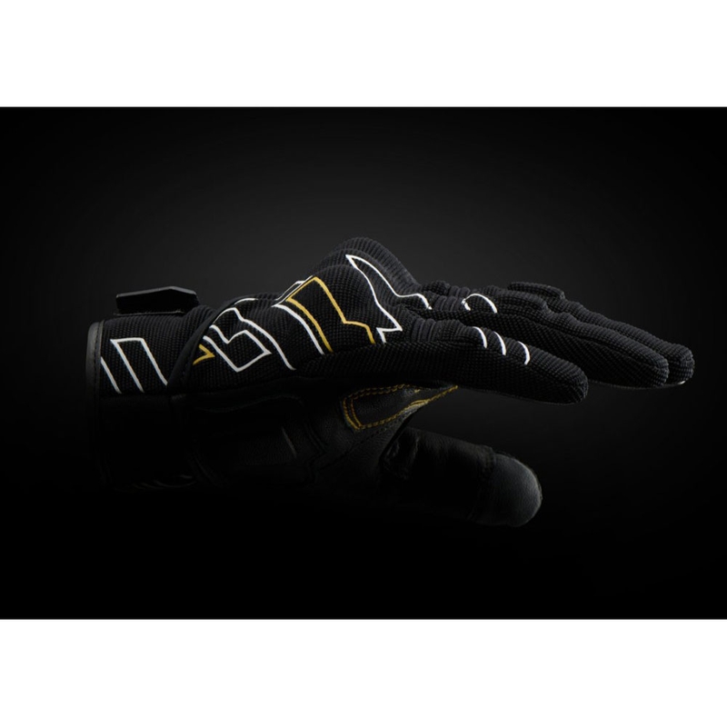 Guantes de moto Furygan Jet Neon D3O® Evo para mujer, color negro y dorado.