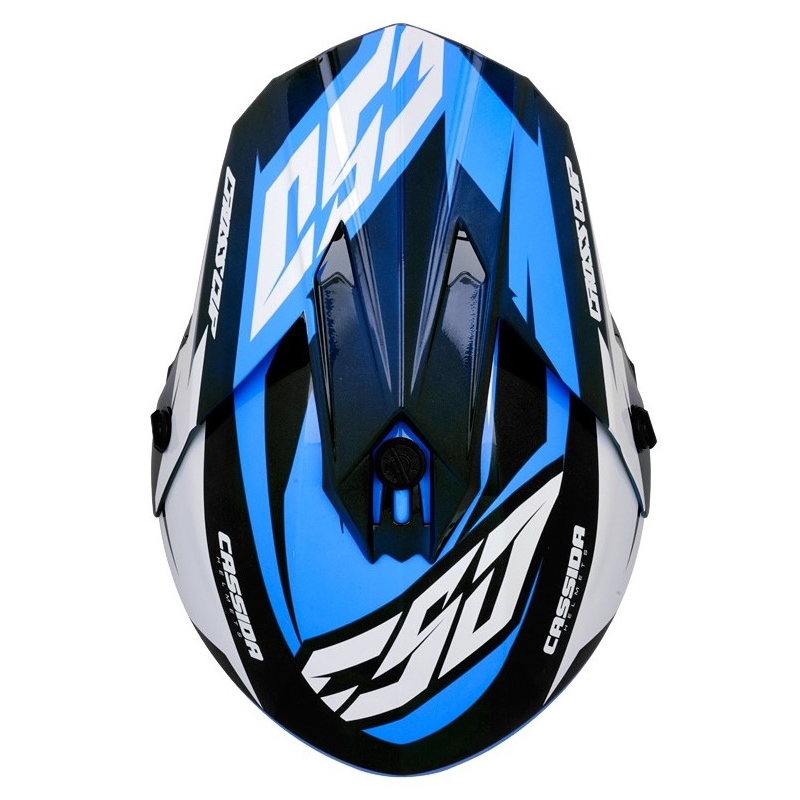 Casco de motocross Cassida Cross Cup Two negro-blanco-azul