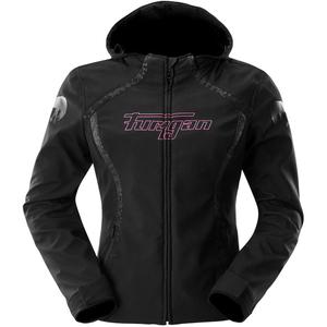 Chaqueta de moto Furygan Skye para mujer, color negro y rosa.