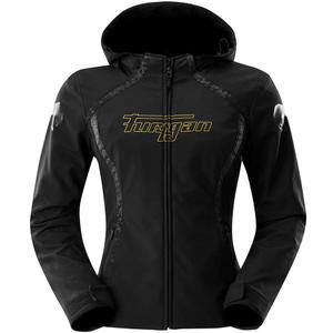 Chaqueta de moto Furygan Skye para mujer, color negro y dorado.