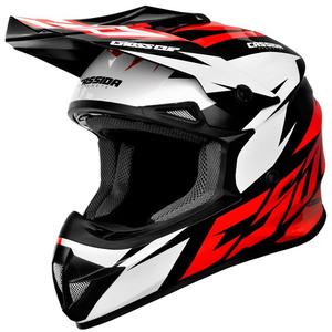 Casco de motocross Cassida Cross Cup Two negro-blanco-rojo