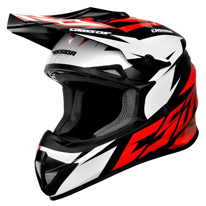 Casco de motocross Cassida Cross Cup Two negro-blanco-rojo