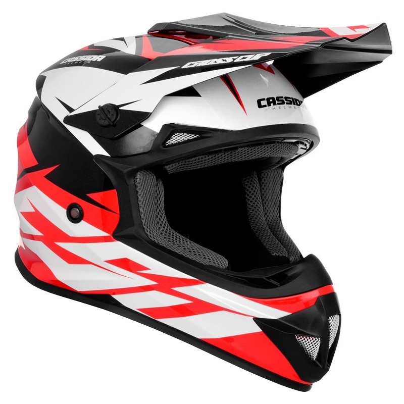 Casco de motocross Cassida Cross Cup Two negro-blanco-rojo