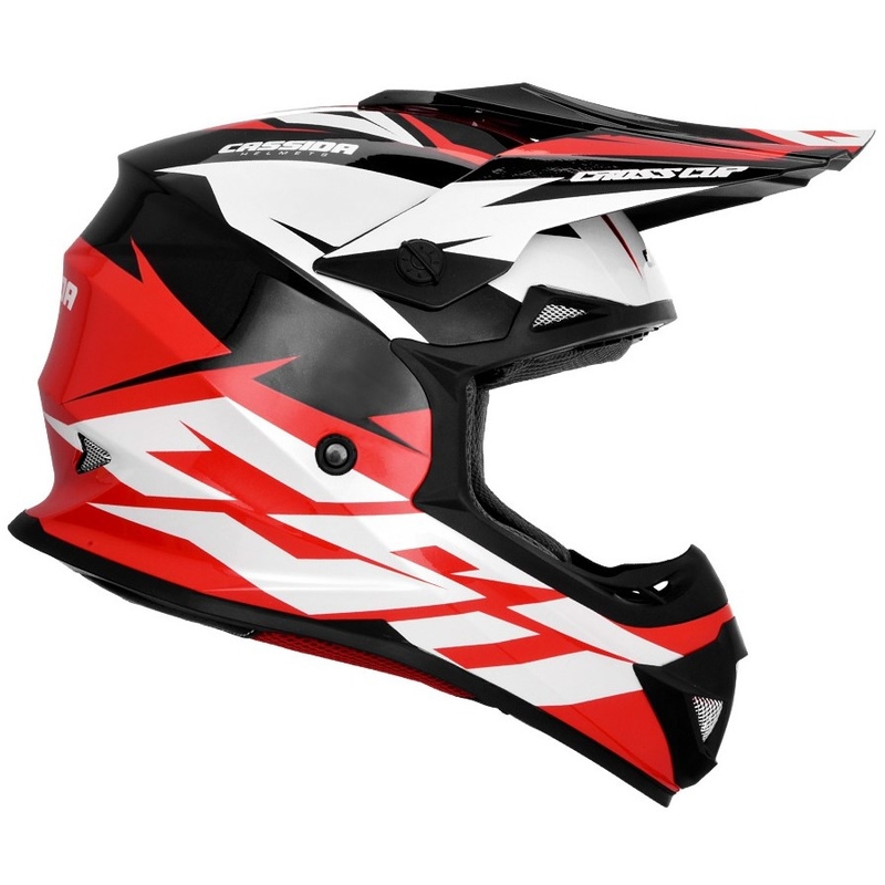 Casco de motocross Cassida Cross Cup Two negro-blanco-rojo