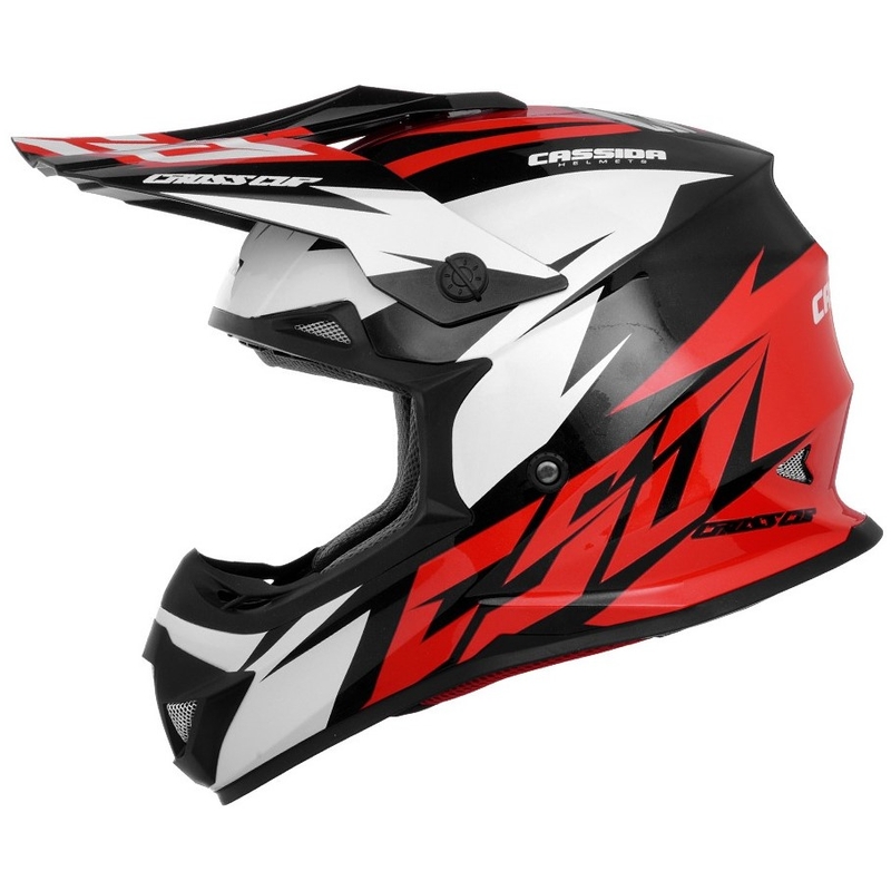 Casco de motocross Cassida Cross Cup Two negro-blanco-rojo