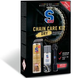 Kit de cuidado de cadena que incluye lubricante transparente S100 Kit de cuidado de cadena (lubricante seco)
