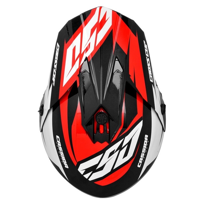 Casco de motocross Cassida Cross Cup Two negro-blanco-rojo