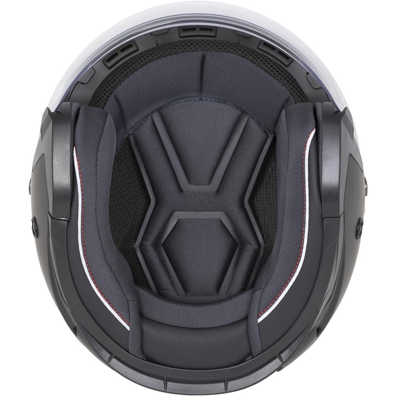 Casco de moto abierto Cassida Reflex 2.0 Safety blanco-rojo-gris-plata reflectante