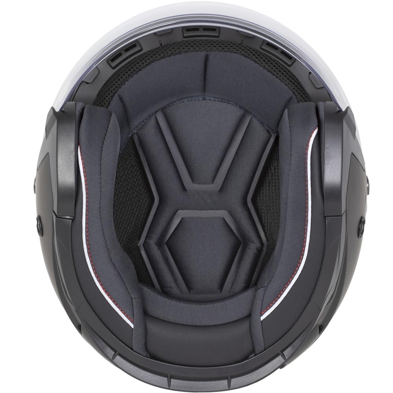 Casco abierto de seguridad Cassida Reflex 2.0 para motocicleta, negro mate, gris y plateado reflectante