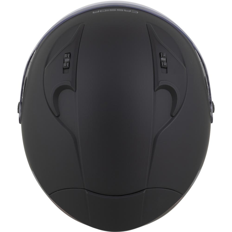 Casco abierto de seguridad Cassida Reflex 2.0 para motocicleta, negro mate, gris y plateado reflectante