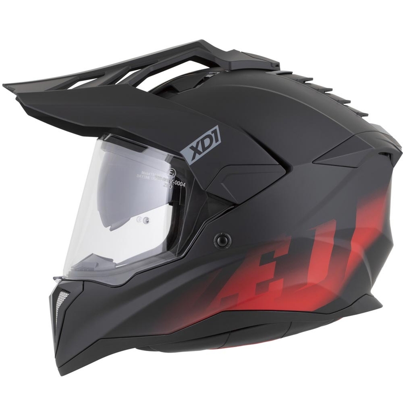 Casco de moto enduro ZED XD1 negro mate-rojo