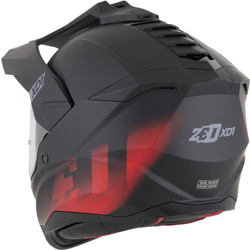 Casco de moto enduro ZED XD1 negro mate-rojo
