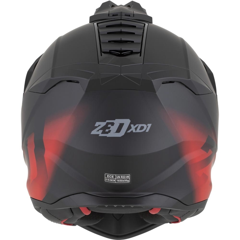 Casco de moto enduro ZED XD1 negro mate-rojo