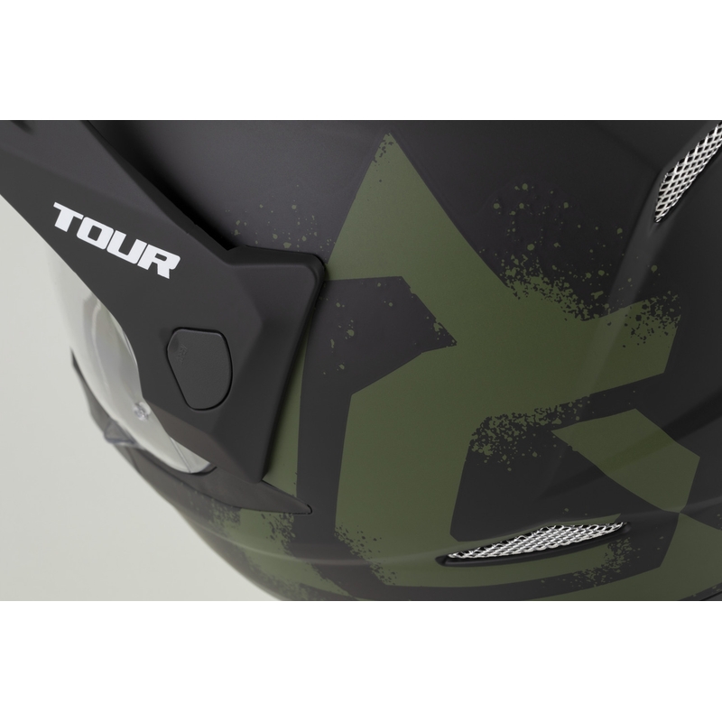 Casco de moto enduro Cassida Tour 2.0 Crew negro mate-verde oscuro