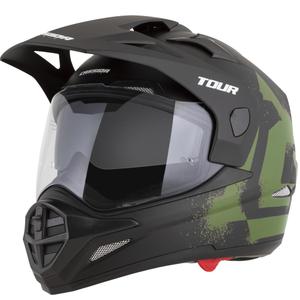 Casco de moto enduro Cassida Tour 2.0 Crew negro mate-verde oscuro