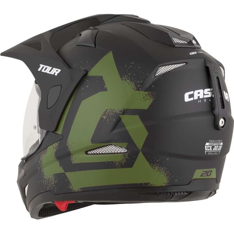 Casco de moto enduro Cassida Tour 2.0 Crew negro mate-verde oscuro