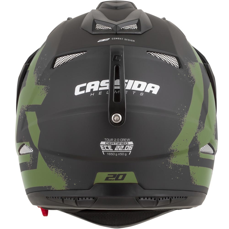 Casco de moto enduro Cassida Tour 2.0 Crew negro mate-verde oscuro