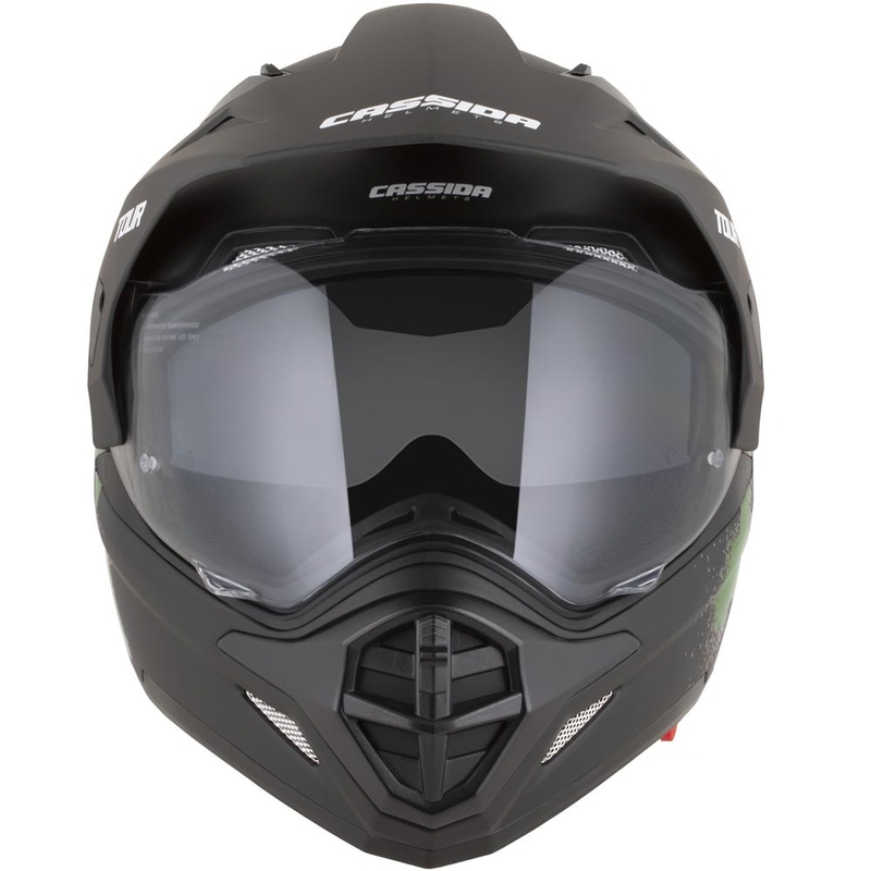 Casco de moto enduro Cassida Tour 2.0 Crew negro mate-verde oscuro