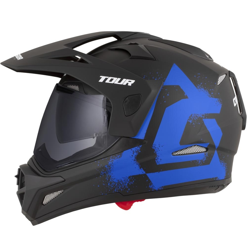 Casco de moto enduro Cassida Tour 2.0 Crew negro mate-azul