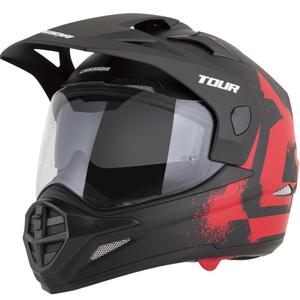 Casco de moto enduro Cassida Tour 2.0 Crew negro mate-rojo