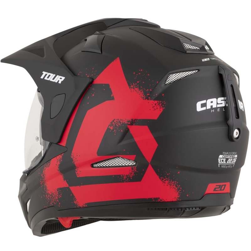 Casco de moto enduro Cassida Tour 2.0 Crew negro mate-rojo