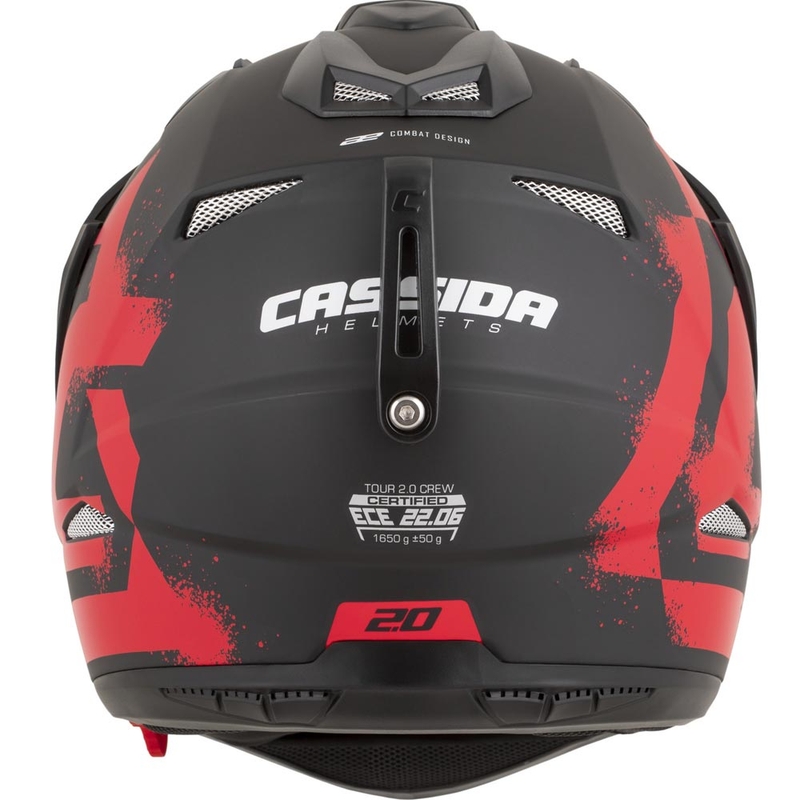 Casco de moto enduro Cassida Tour 2.0 Crew negro mate-rojo