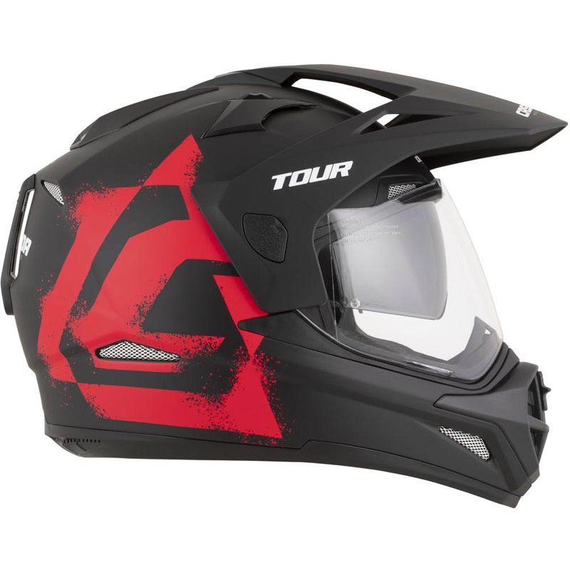 Casco de moto enduro Cassida Tour 2.0 Crew negro mate-rojo