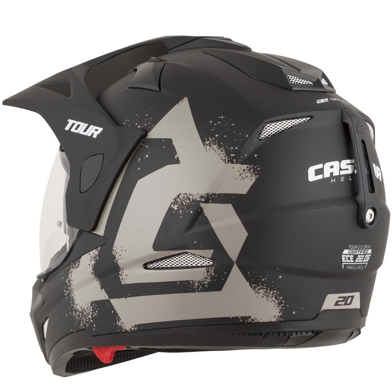 Casco de moto enduro Cassida Tour 2.0 Crew negro mate-arena