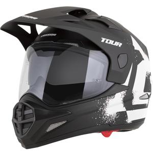 Casco de moto enduro Cassida Tour 2.0 Crew negro mate-blanco