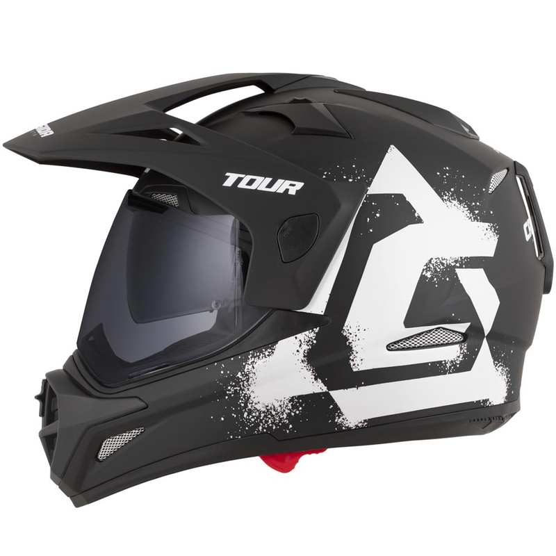 Casco de moto enduro Cassida Tour 2.0 Crew negro mate-blanco
