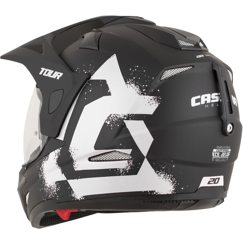 Casco de moto enduro Cassida Tour 2.0 Crew negro mate-blanco